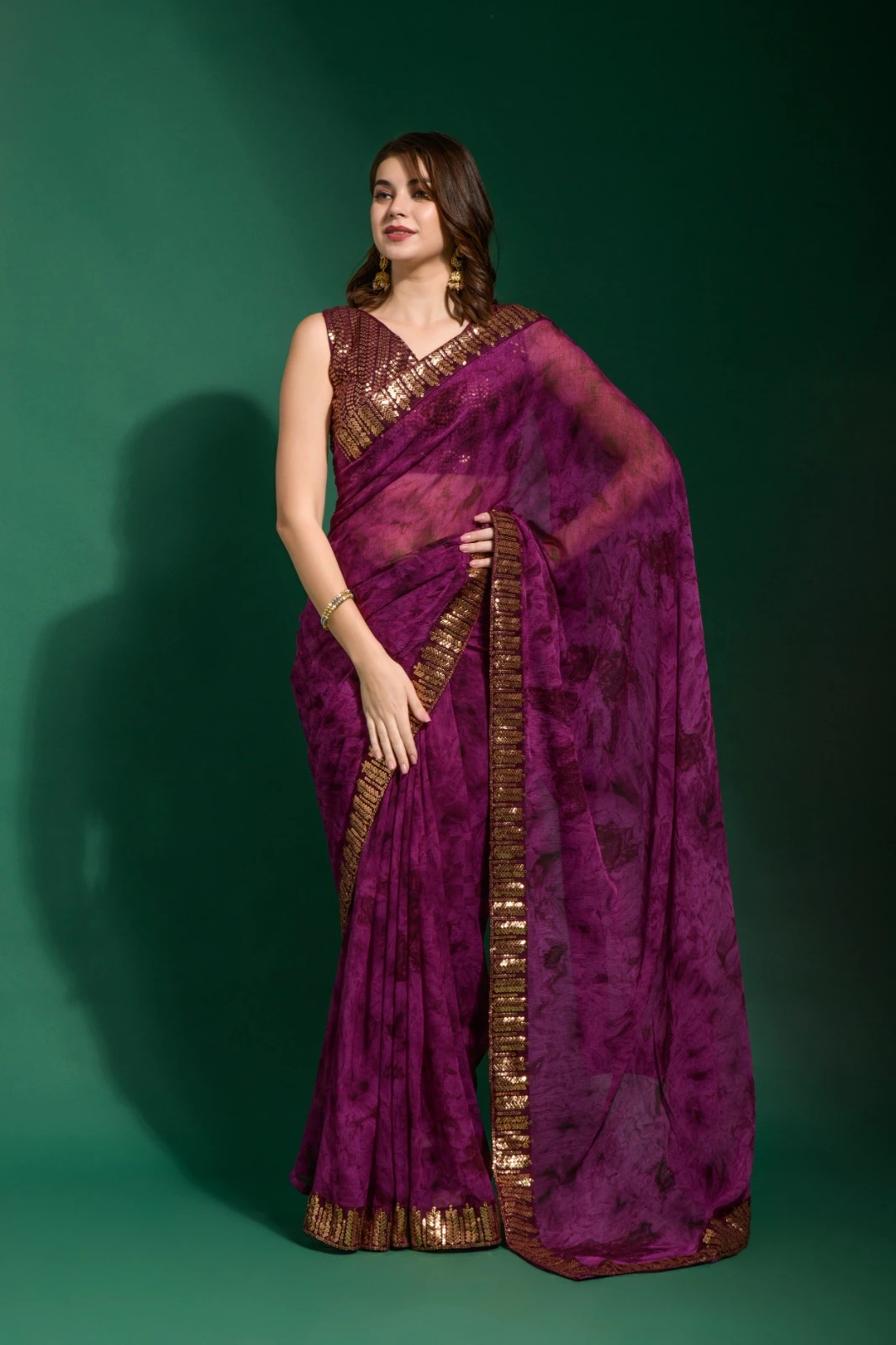 Vardan Ethnic Pv Floral Vol 12 Marble Chiffon Wholesale Fancy Sarees Catalog — Wholesale Sarees, MPA wholesale from Surat - Gallery Image 4